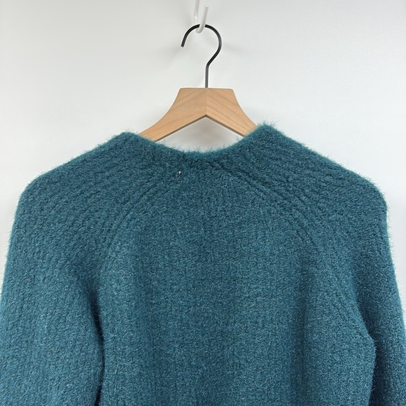 Anthropologie Sleeping on Snow Northbound Eyelash Cardigan Sweater Teal Small - Picture 8 of 11